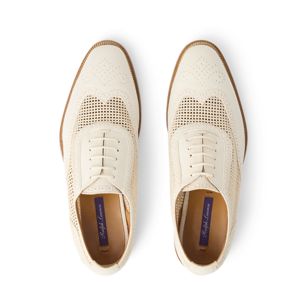 Lux Cream Layton 20 MM Mesh & Suede Oxford Ralph Lauren Collection 5