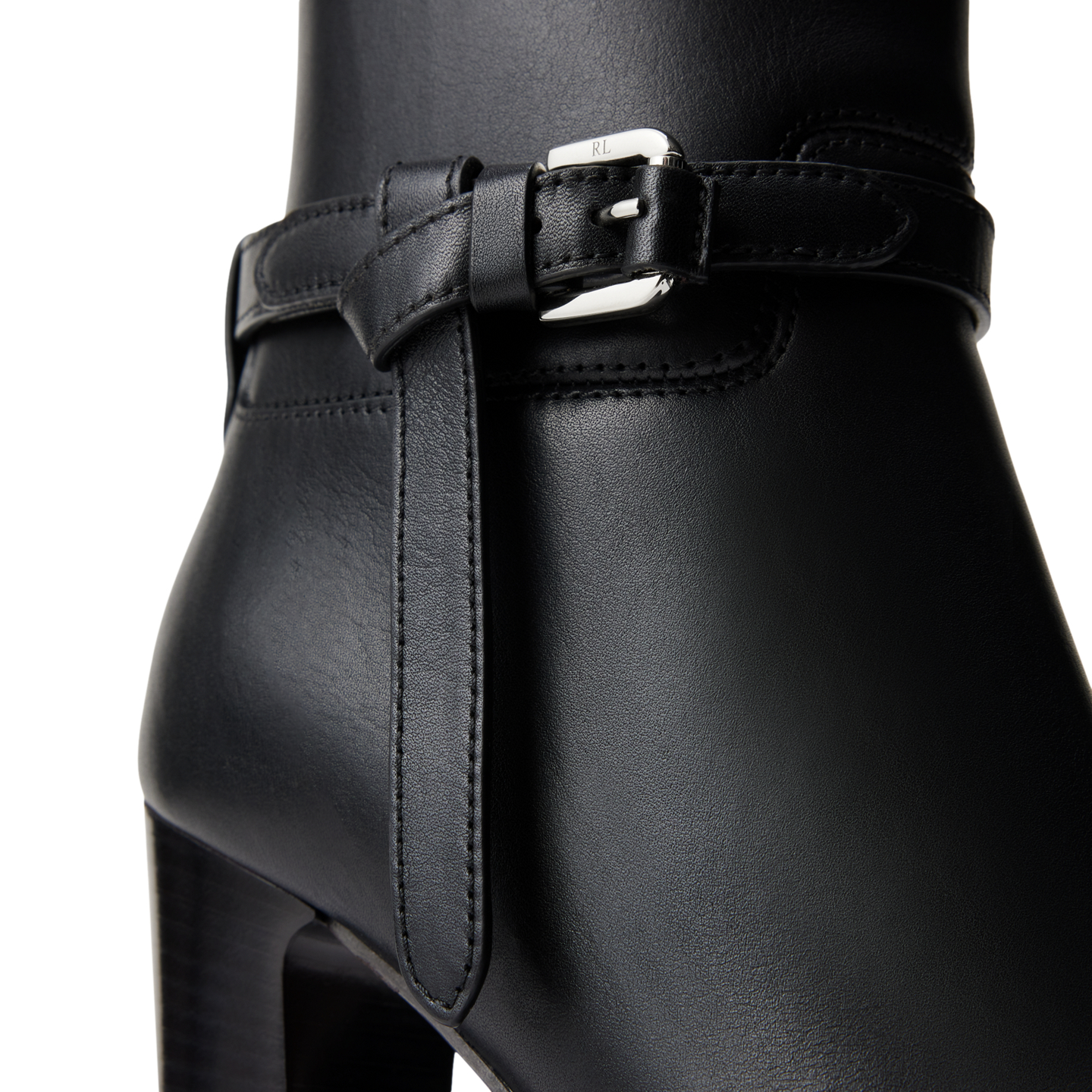 Женские ботинки Ralph Lauren Donnely 90 MM Calfskin Bootie, цвет: Чёрный — фото 1