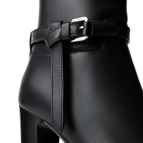 Женские ботинки Ralph Lauren Donnely 90 MM Calfskin Bootie, цвет: Чёрный