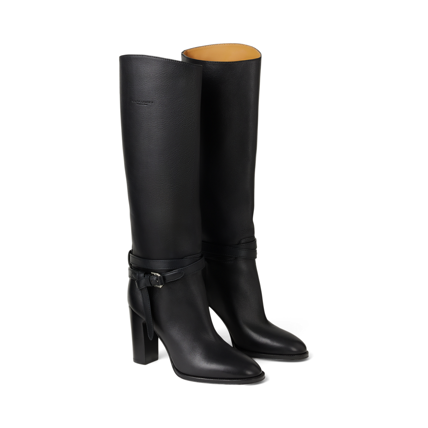 Женские ботинки Ralph Lauren Donnely 90 MM Calfskin Boot, цвет: Чёрный — фото 2