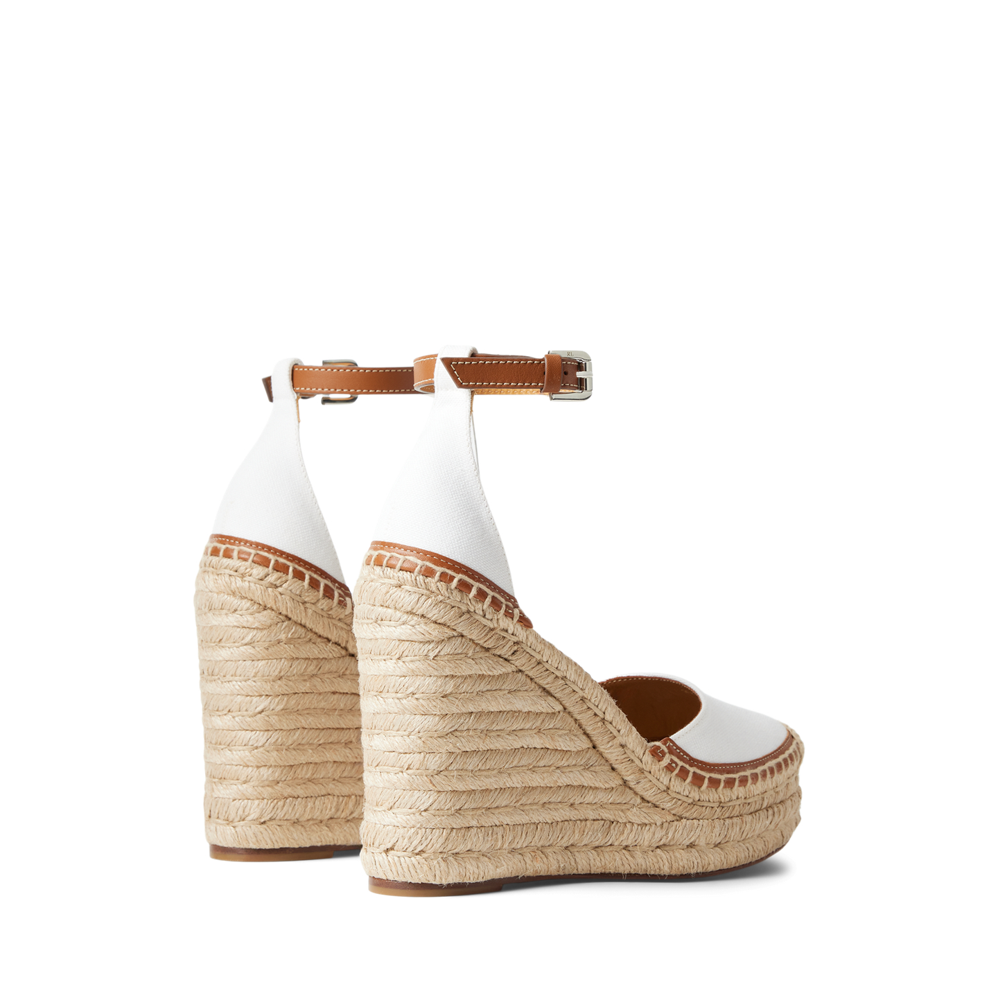 Женские сандалии Ralph Lauren Parson 110 MM Canvas Espadrille, цвет: Кремовый / Золотой — фото 3