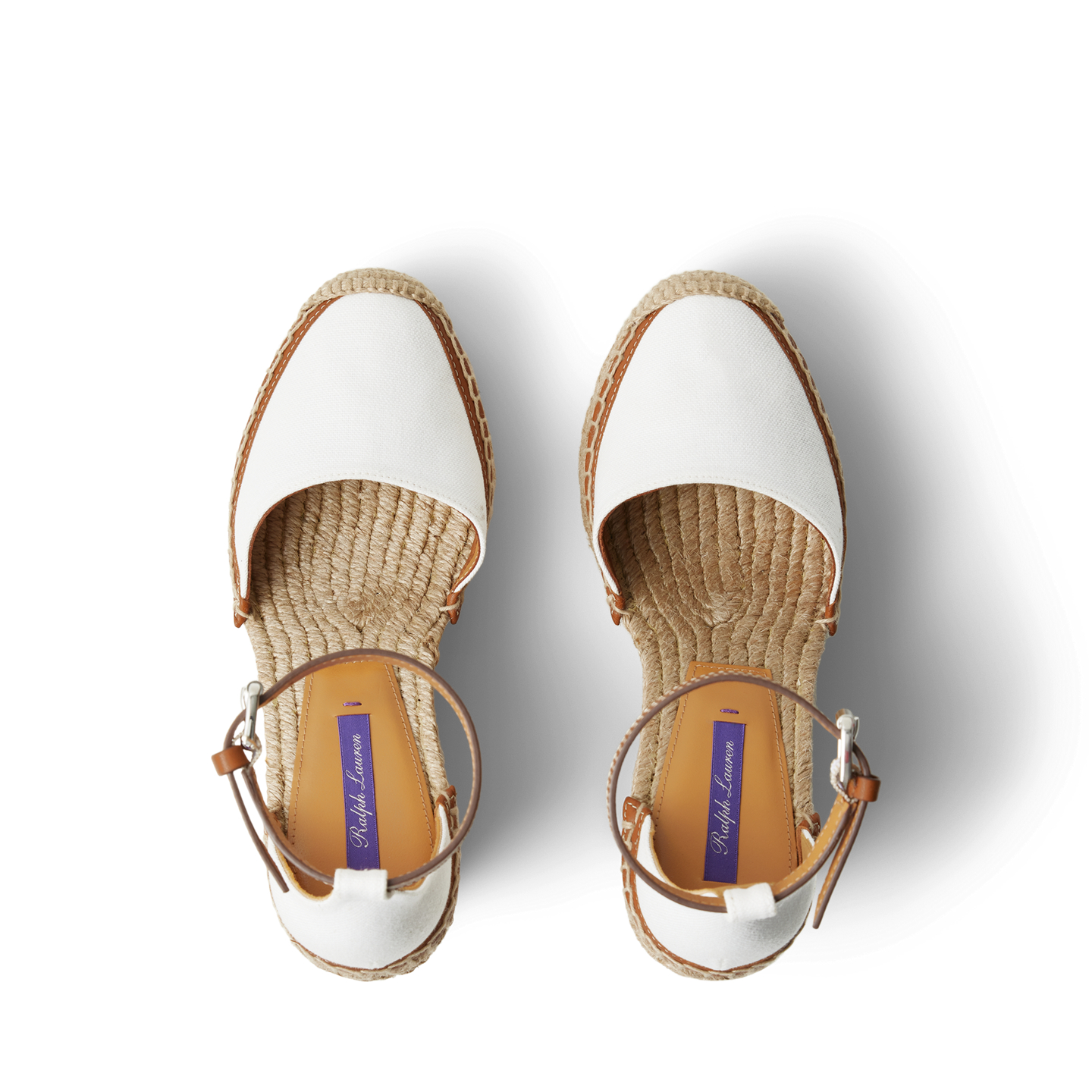 Женские сандалии Ralph Lauren Parson 110 MM Canvas Espadrille, цвет: Кремовый / Золотой — фото 4