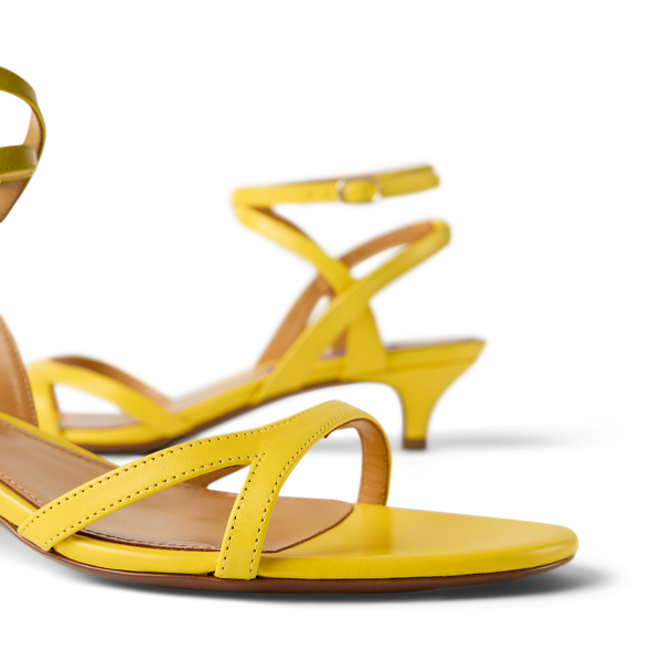 Sandales Clarke en vachette Ralph Lauren Collection en Jaune Royal 2