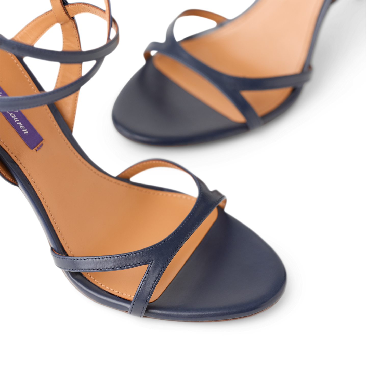 Женские сандалии Ralph Lauren Clarke 95 MM Calfskin, цвет: Тёмно-синий — фото 1