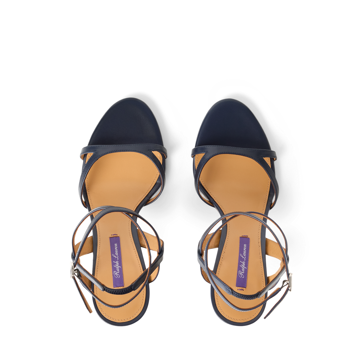 Женские сандалии Ralph Lauren Clarke 95 MM Calfskin, цвет: Тёмно-синий — фото 4