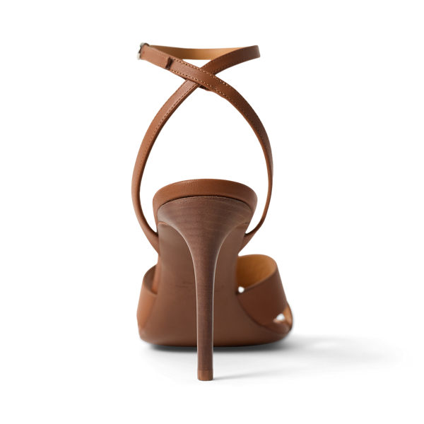 Sandales Cleary en vachette Ralph Lauren Collection en Or RL 2