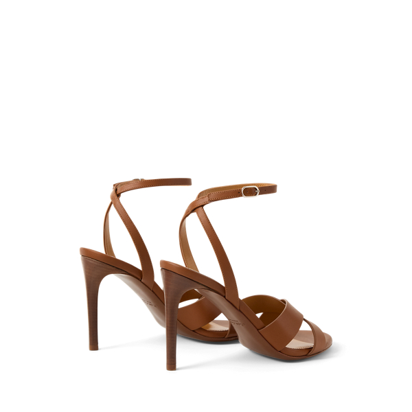 Sandales Cleary en vachette Ralph Lauren Collection en Or RL 4