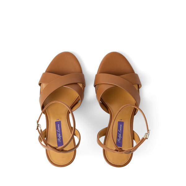 Sandales Cleary en vachette Ralph Lauren Collection en Or RL 5