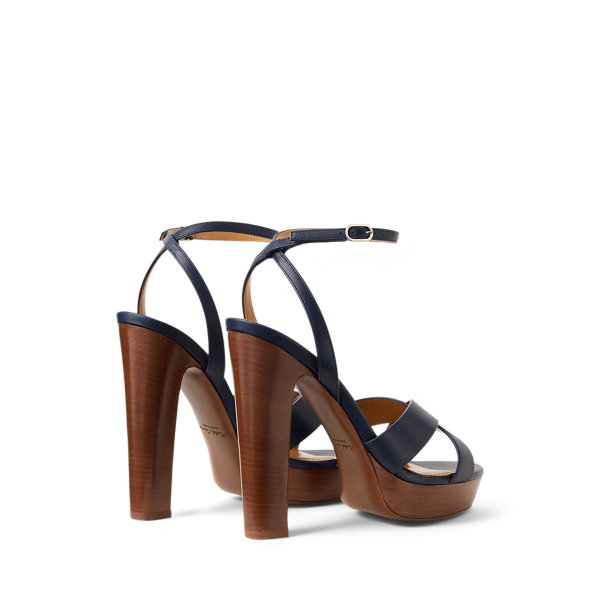 Plateausandale Cleary aus Kalbsleder Ralph Lauren Collection in Lux-Navy 4
