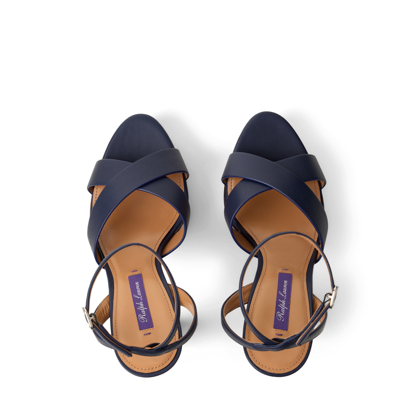 Женские сандалии Ralph Lauren Cleary 125 MM Calfskin Platform Sandal, цвет: Тёмно-синий — фото 3