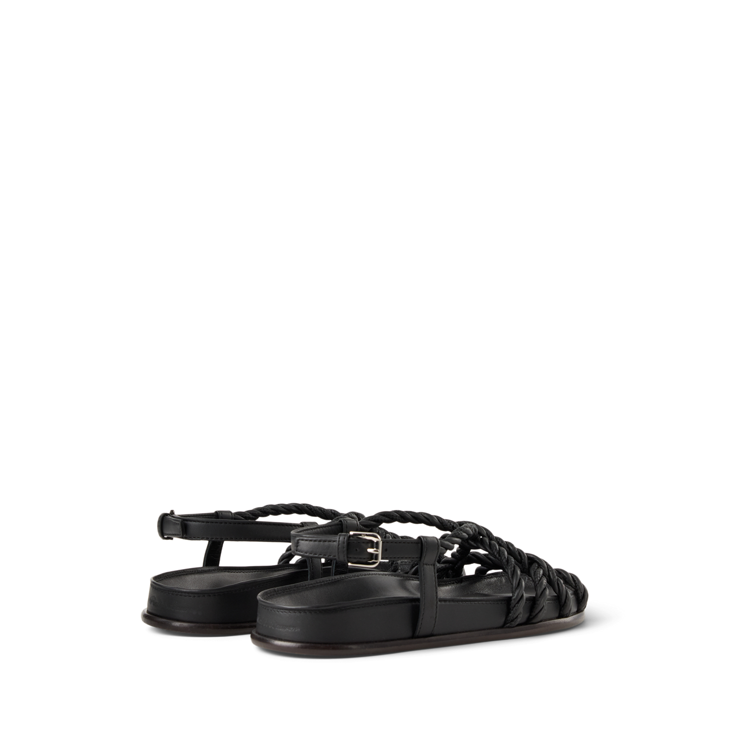 Женские сандалии Ralph Lauren Nolen Lambskin Rope Sandal, цвет: Чёрный — фото 3