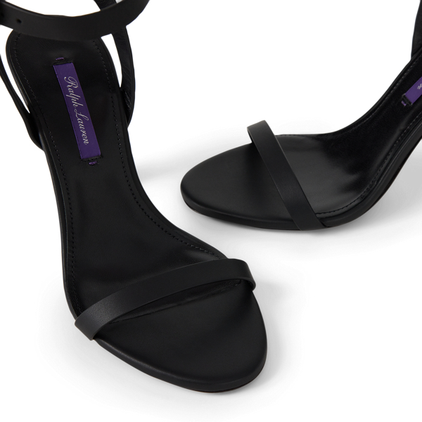 Black Graison 95 MM Lambskin Sandal Ralph Lauren Collection 2