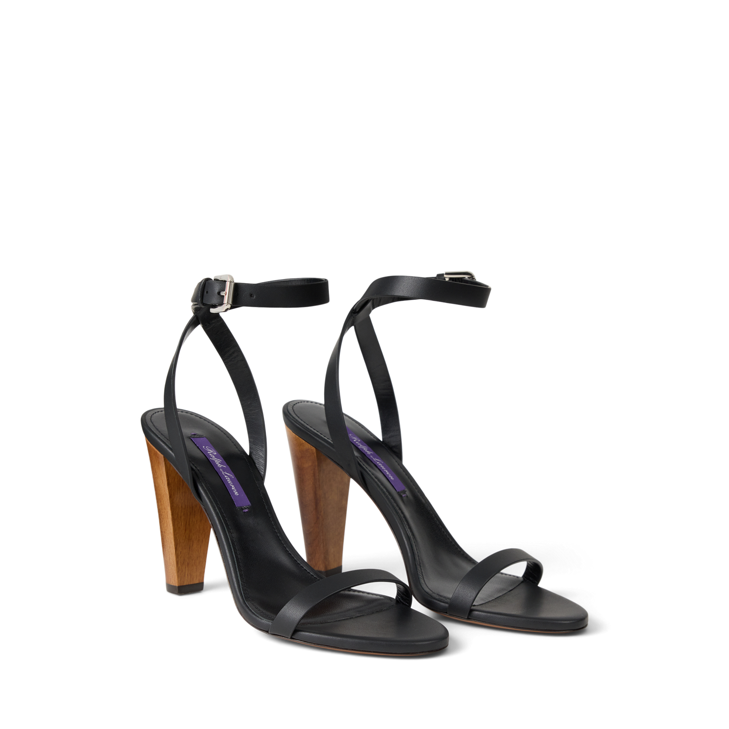 Женские сандалии Ralph Lauren Graison 95 MM Lambskin Sandal, цвет: Чёрный — фото 2