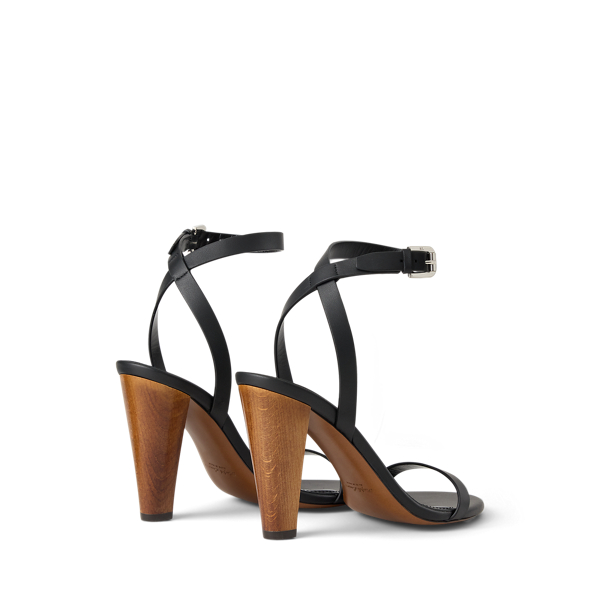 Black Graison 95 MM Lambskin Sandal Ralph Lauren Collection 4