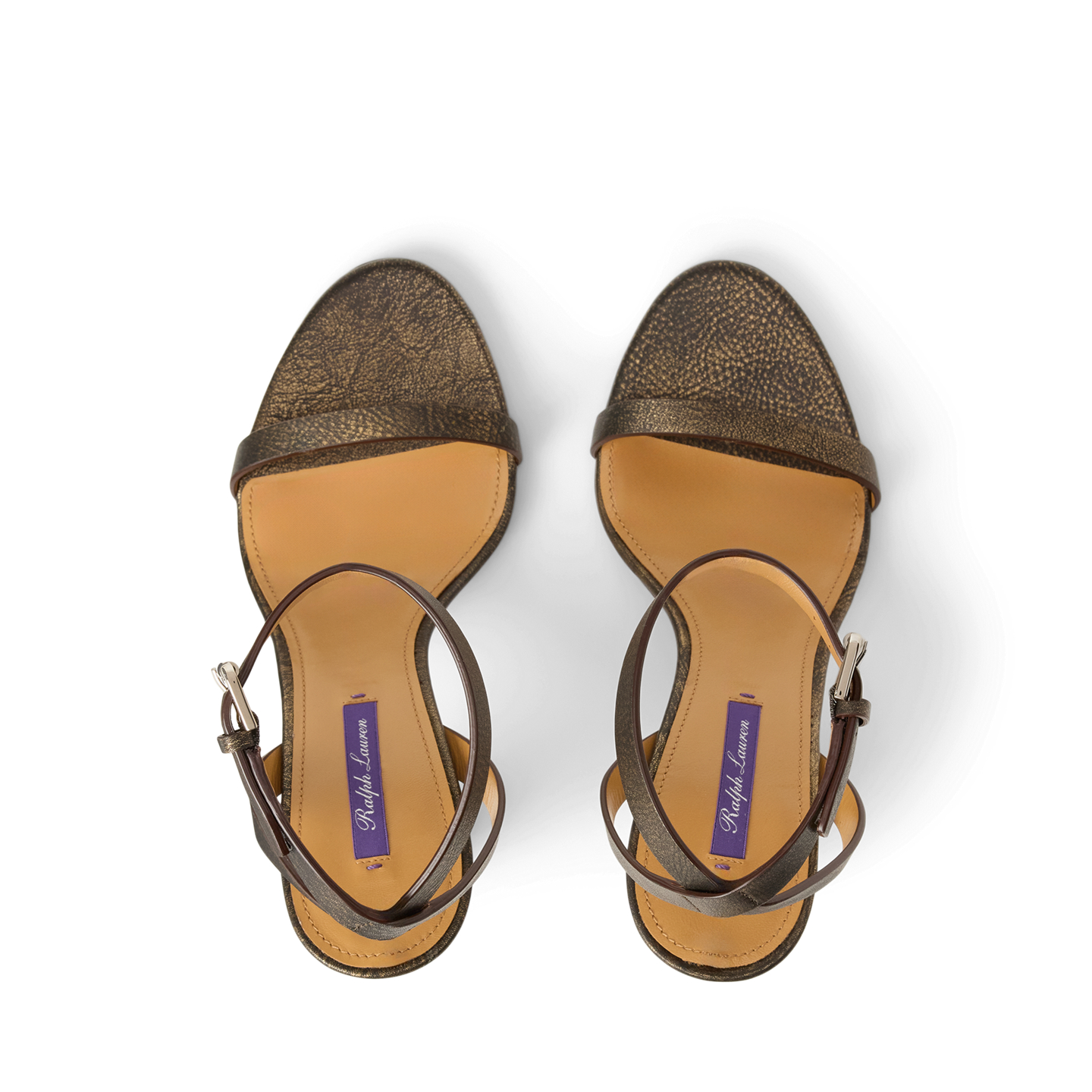 Женские сандалии Ralph Lauren Graison 95 MM Calfskin, цвет: Бронзовый — фото 3