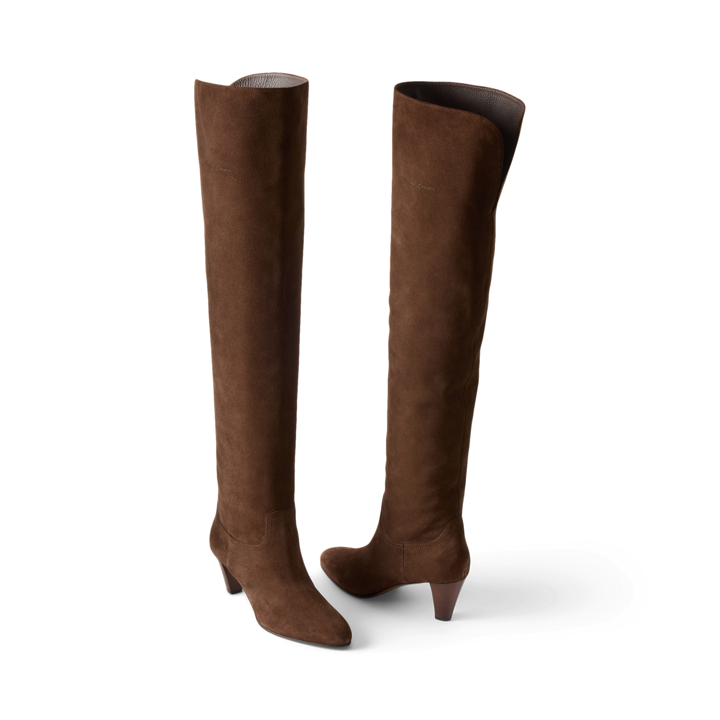 Женские ботинки Ralph Lauren Harlee 55 MM Calf-Suede Boot, цвет: Светло-коричневый — фото 3