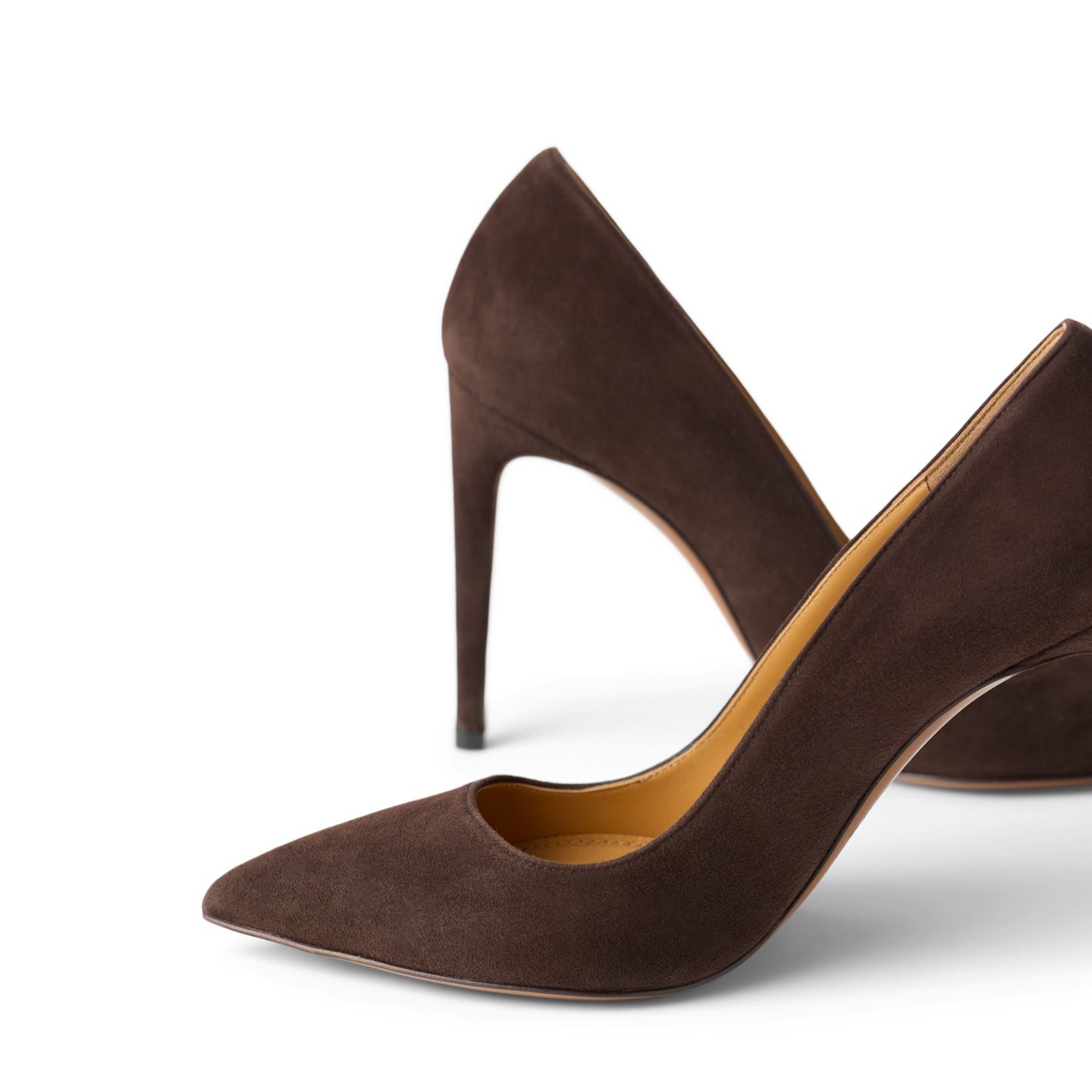 Женские туфли Ralph Lauren Celia 100 MM Goat-Suede, цвет: Тёмный коричневый — фото 1