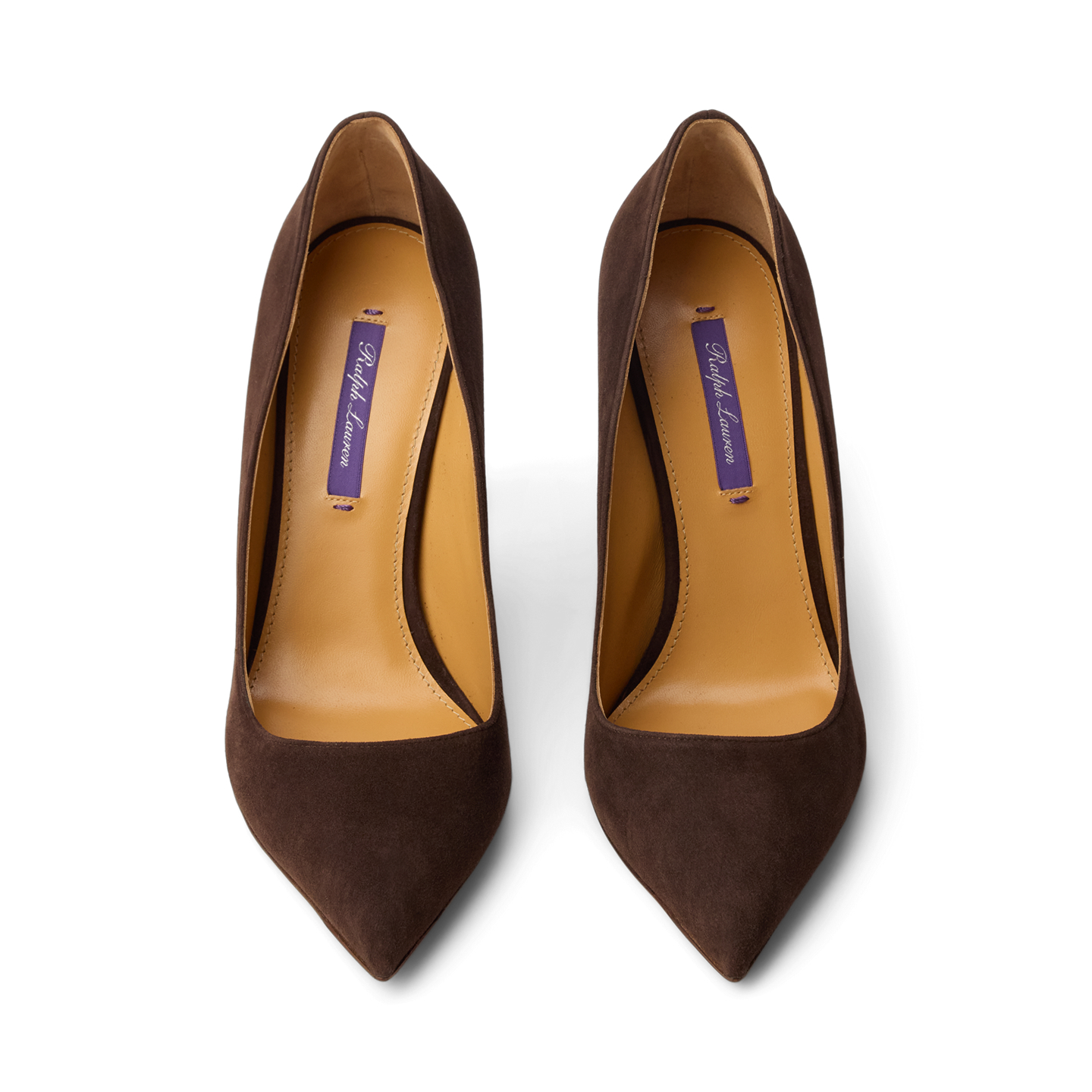 Женские туфли Ralph Lauren Celia 100 MM Goat-Suede, цвет: Тёмный коричневый — фото 3