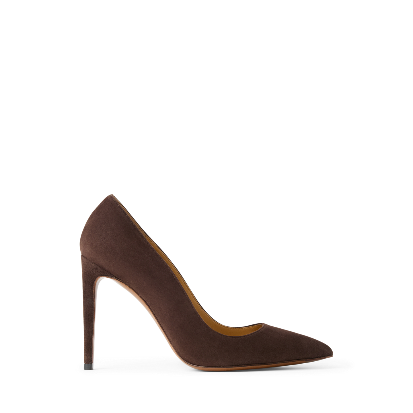 Женские туфли Ralph Lauren Celia 100 MM Goat-Suede, цвет: Тёмный коричневый — фото 4