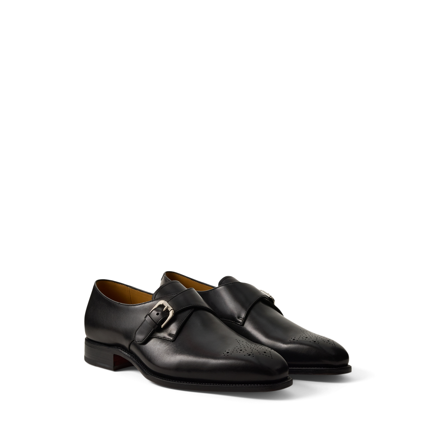 Мужские туфли Ralph Lauren Darnell Calfskin Monk-Strap, цвет: Чёрный — фото 2