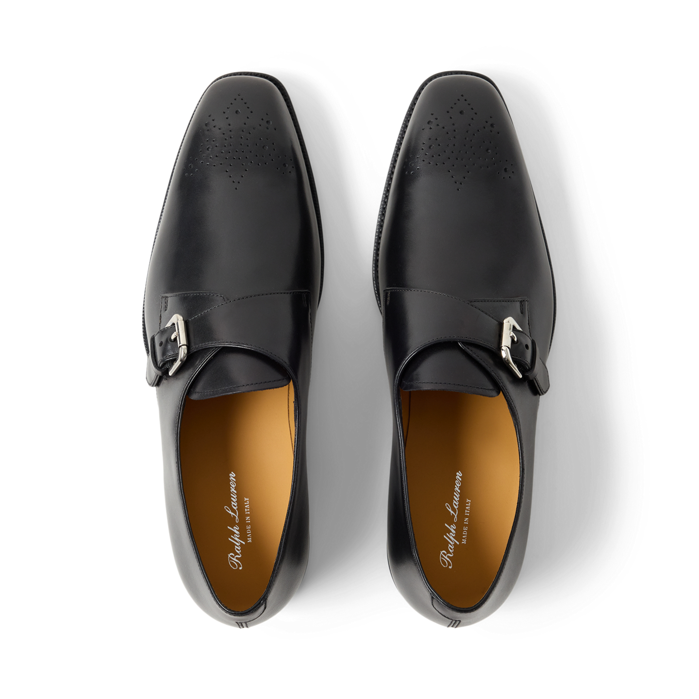 Мужские туфли Ralph Lauren Darnell Calfskin Monk-Strap, цвет: Чёрный — фото 3