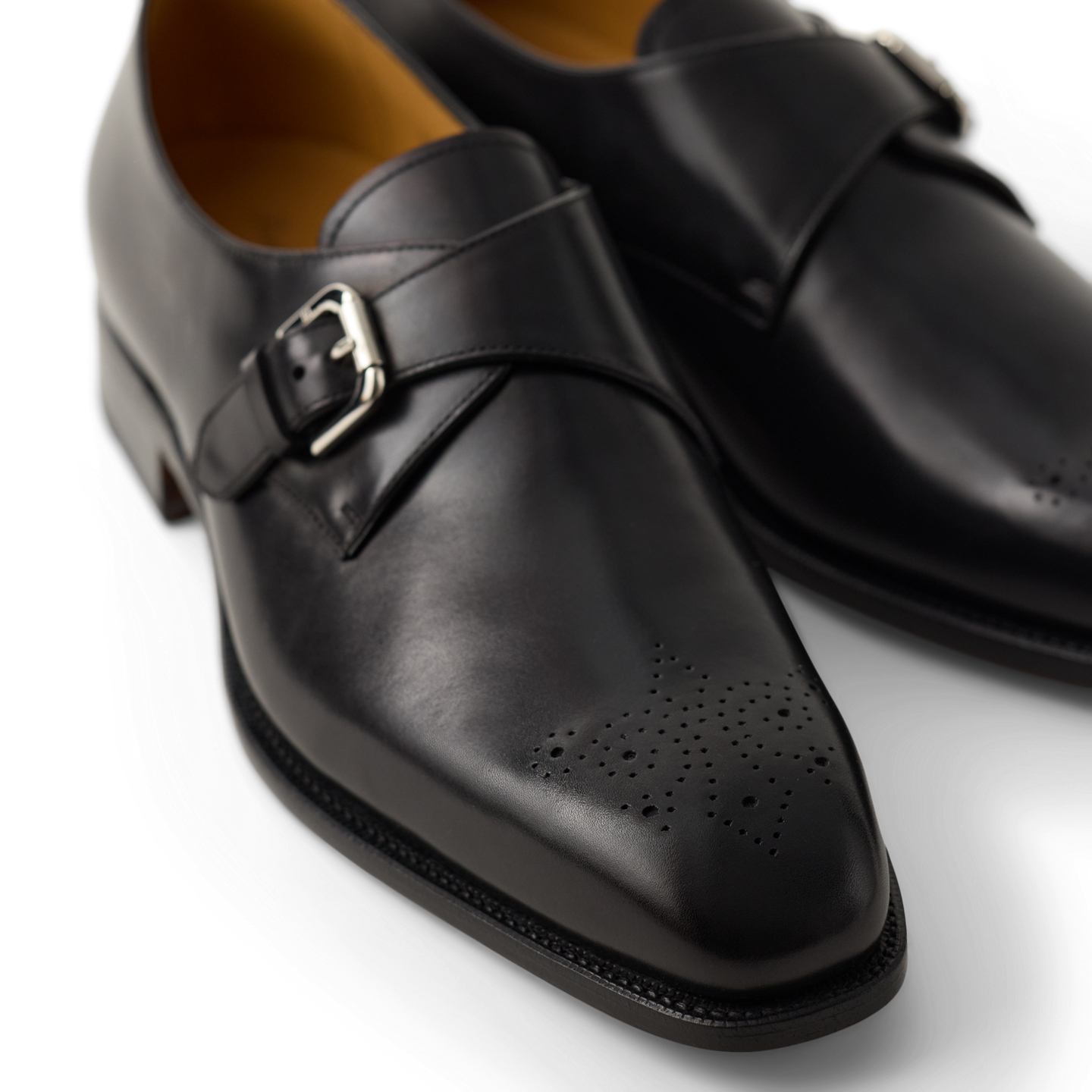 Мужские туфли Ralph Lauren Darnell Calfskin Monk-Strap, цвет: Чёрный — фото 4