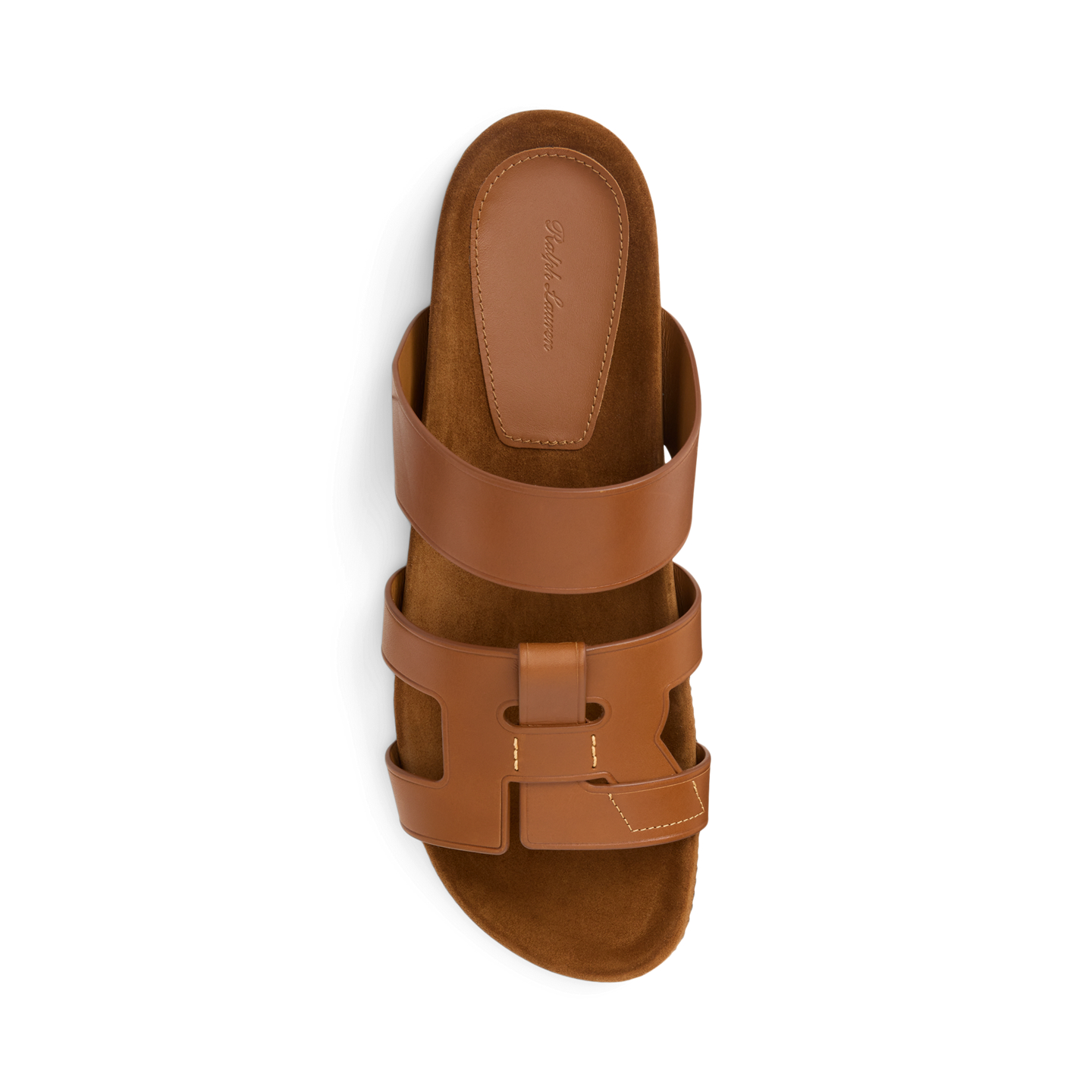 Мужские сандалии Ralph Lauren Fisher Calfskin Slide Sandal, цвет: Золотой — фото 3