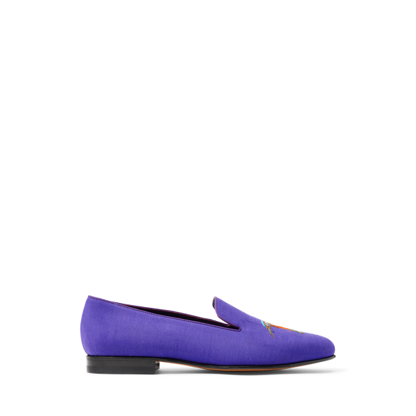 Bright Purple Alonzo Silk Shantung Slipper Purple Label 1