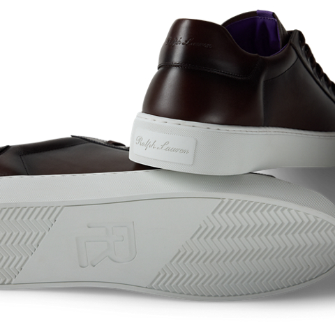 Мужские кроссовки Ralph Lauren Severn Burnished Calfskin, цвет: Светло-коричневый