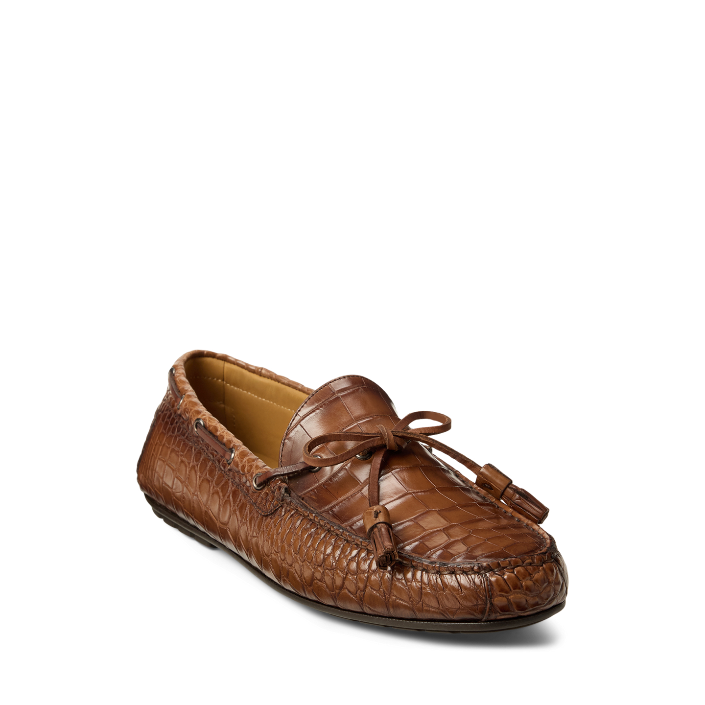 Ralph Lauren Harold Alligator Tassel Driver, цвет: Рыжевато-коричневый — фото 1