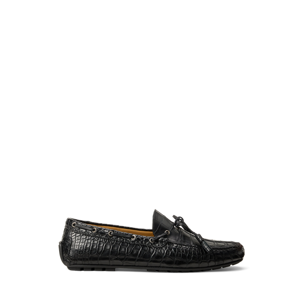 POLO RALPH LAUREN 8D BROWN CROCODILE TASSEL LOAFERS SHOES