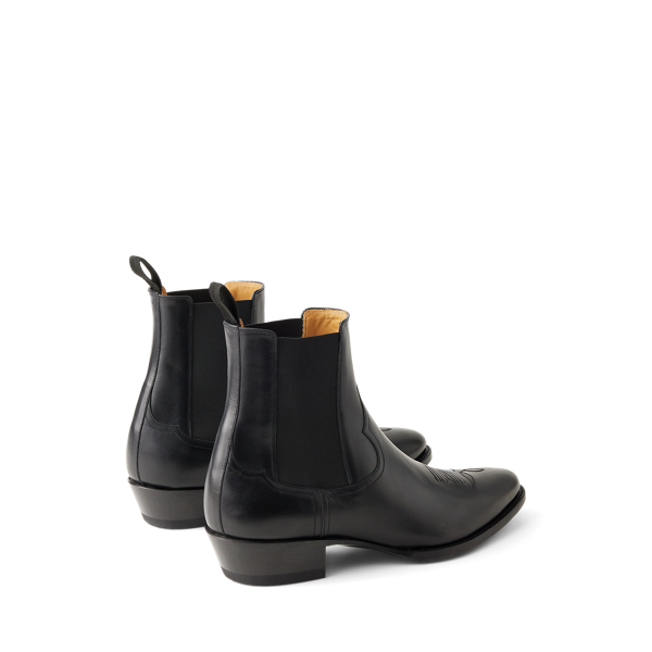 Black Leather Chelsea Western Boot Purple Label 4