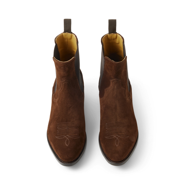 Calf-Suede Chelsea Western Boot