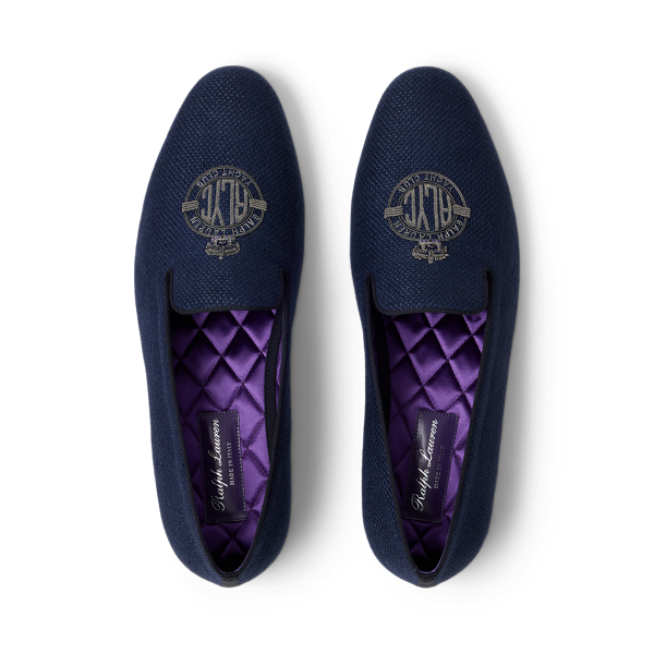 Leinen-Slipper Alonzo mit Bouillonwappen Purple Label in Vorstands-Navy/Silber 5