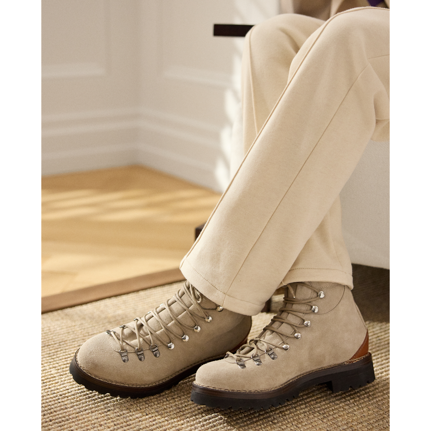 Мужские ботинки Ralph Lauren Darrow Calf-Suede Boot, цвет: Глиняный — фото 5