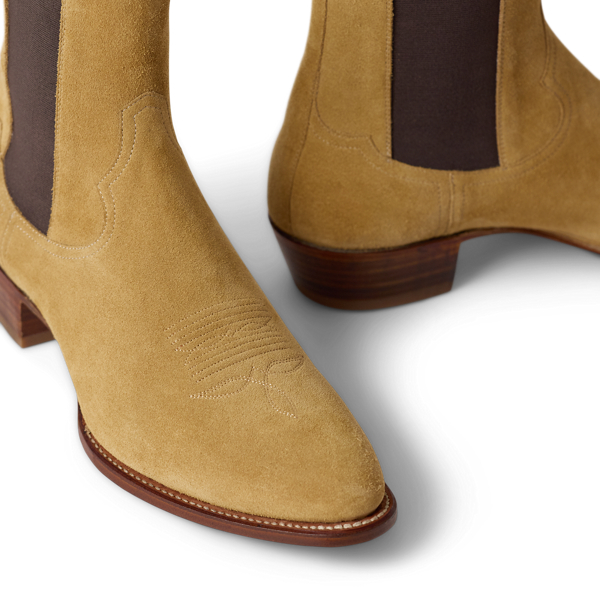Calf-Suede Chelsea Western Boot