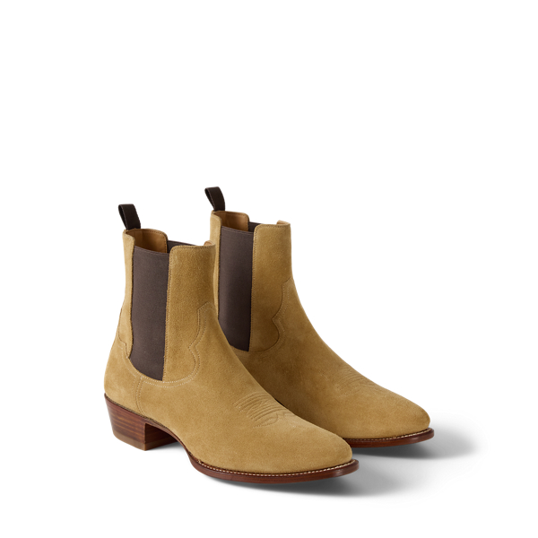 Calf-Suede Chelsea Western Boot