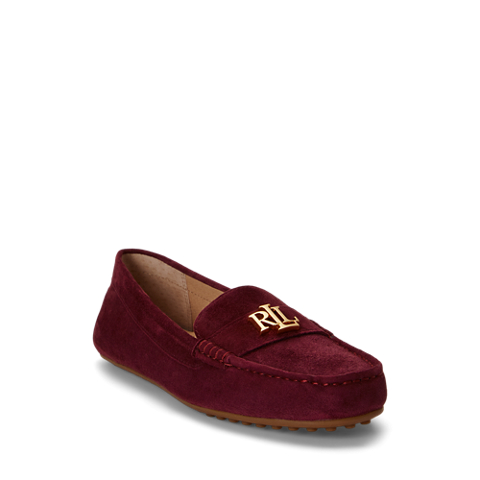 Женские туфли Ralph Lauren Barnsbury Suede Loafer, цвет: Тёмный гранатовый