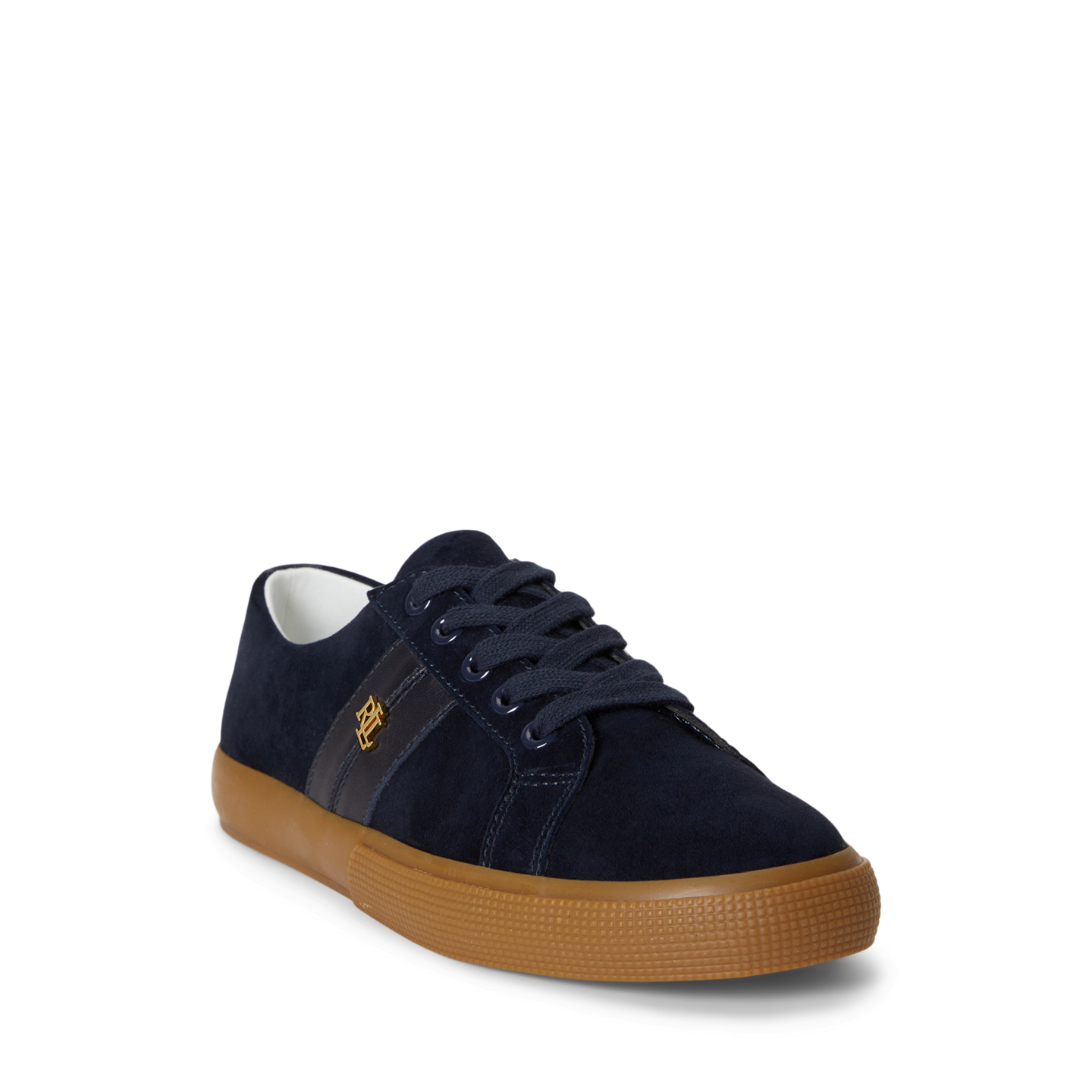 Женские кроссовки Ralph Lauren Janson II Suede & Nappa Leather, цвет: Тёмно-синий — фото 1