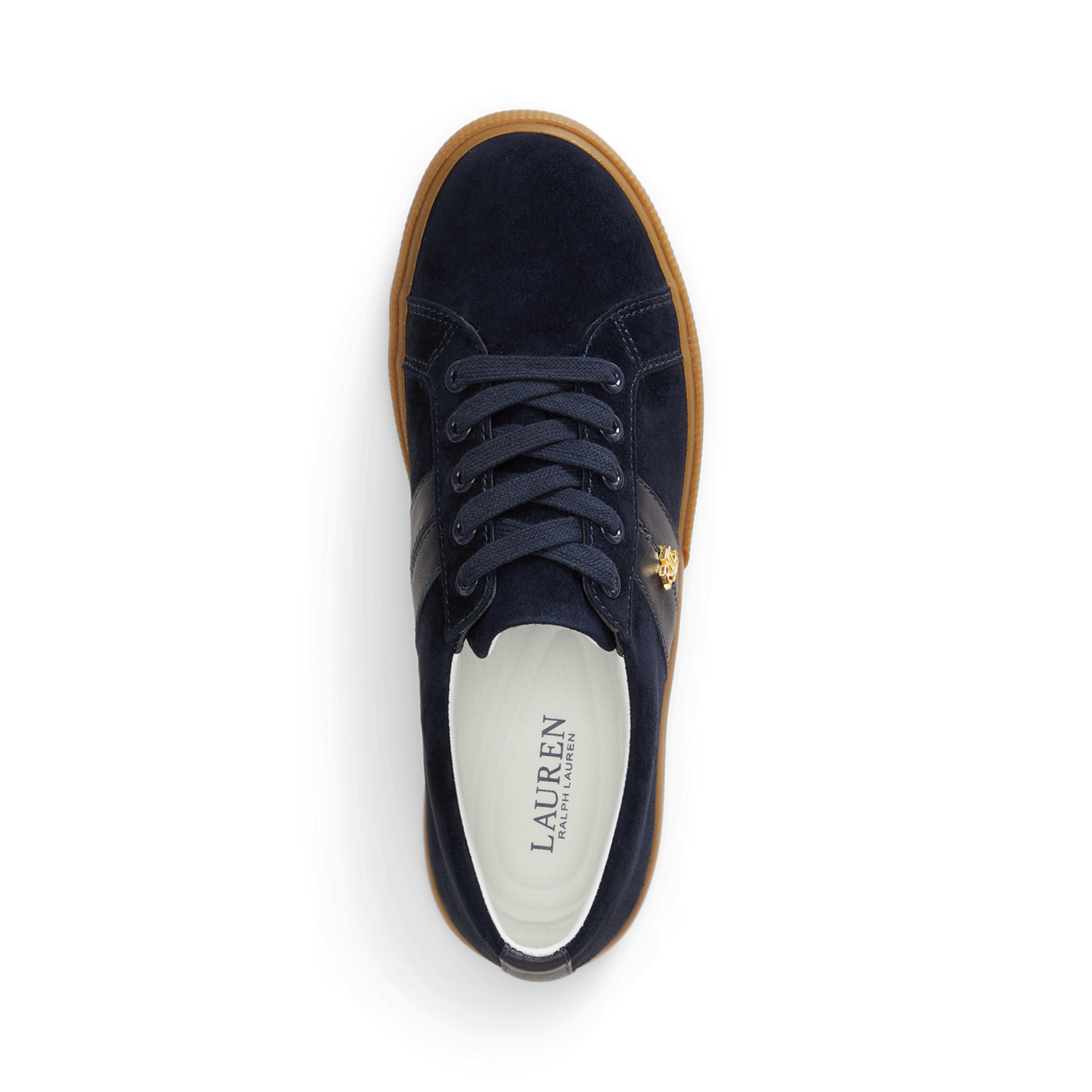 Женские кроссовки Ralph Lauren Janson II Suede & Nappa Leather, цвет: Тёмно-синий — фото 3