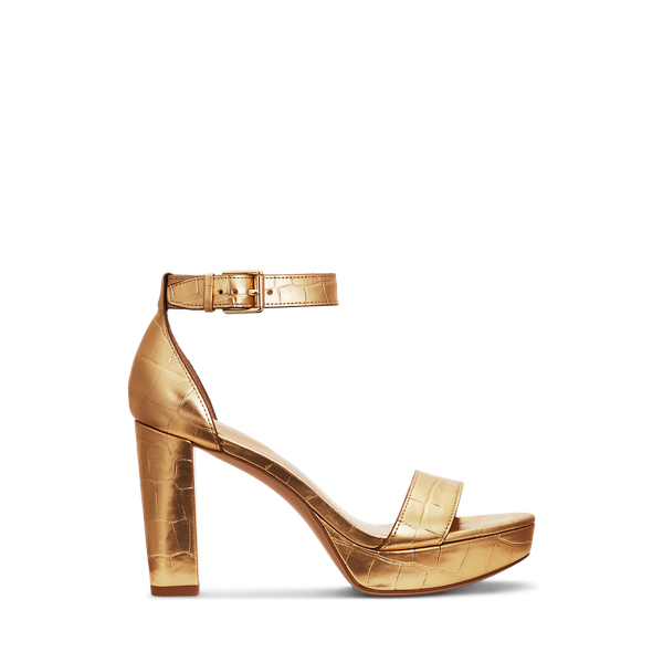 Sylvia Metallic Embossed Leather Sandal