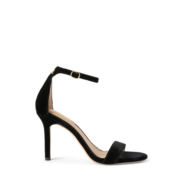 Black Allie Velvet Sandal Lauren 1