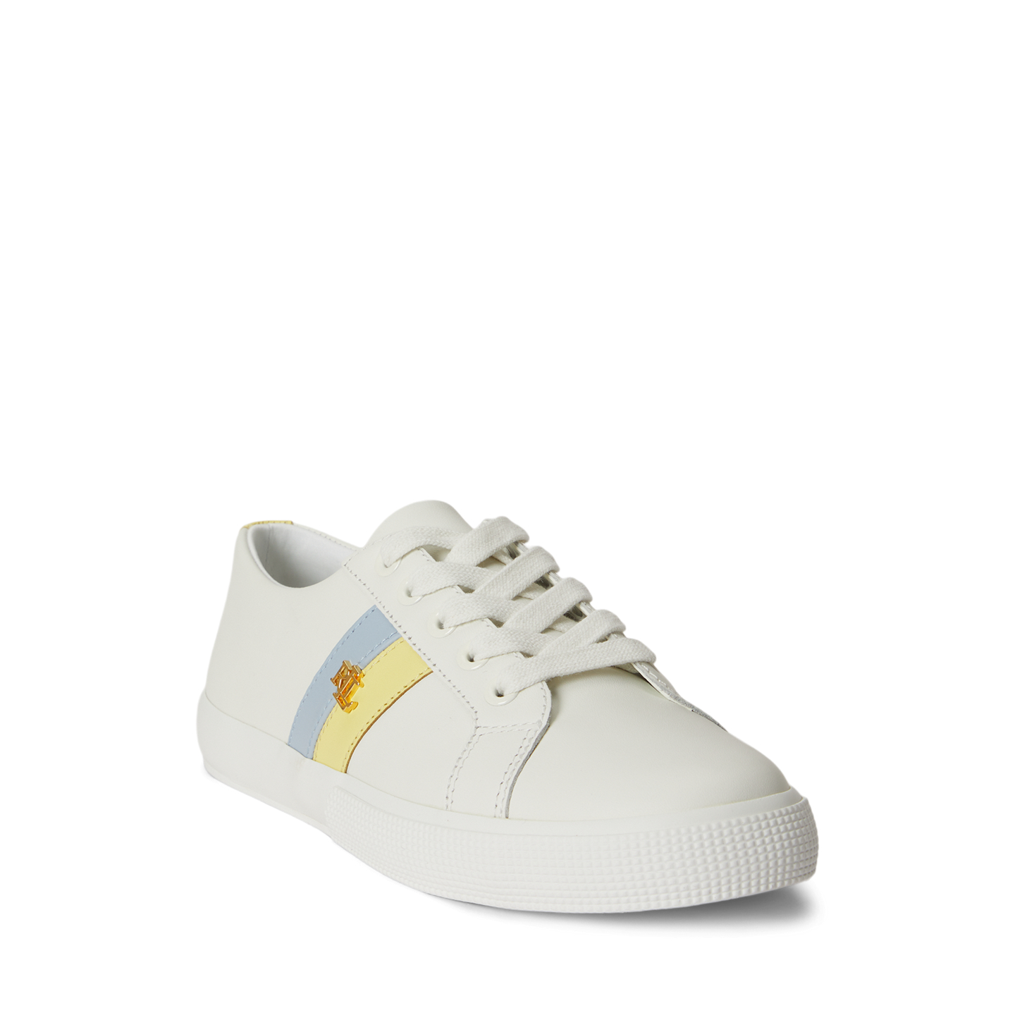 Женские кроссовки Ralph Lauren Janson II Leather, цвет: Белый / Лимонный — фото 1