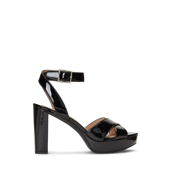 Black Sasha Patent Leather Platform Sandal Lauren 1