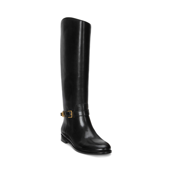 Black Brooke Burnished Leather Riding Boot Lauren 2