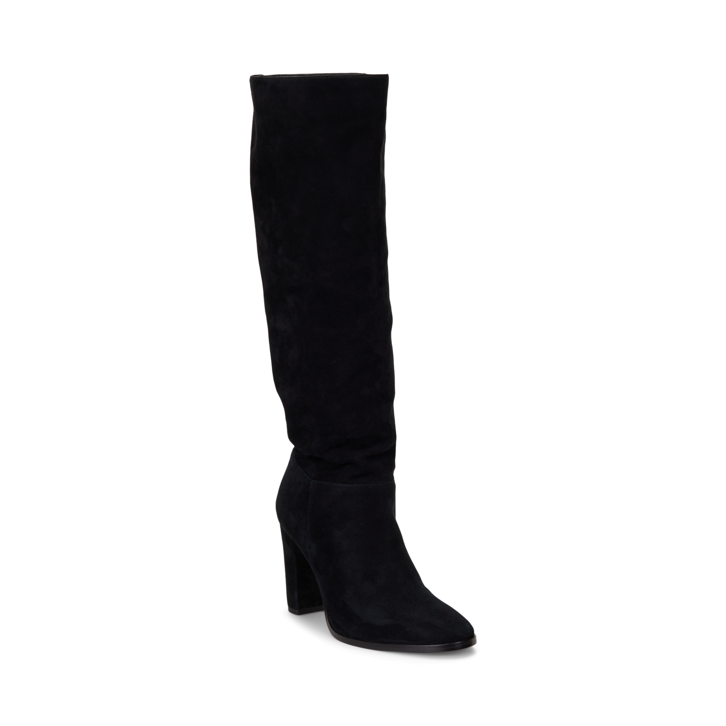 Женские ботинки Ralph Lauren Artizan Suede Tall, цвет: Чёрный — фото 1
