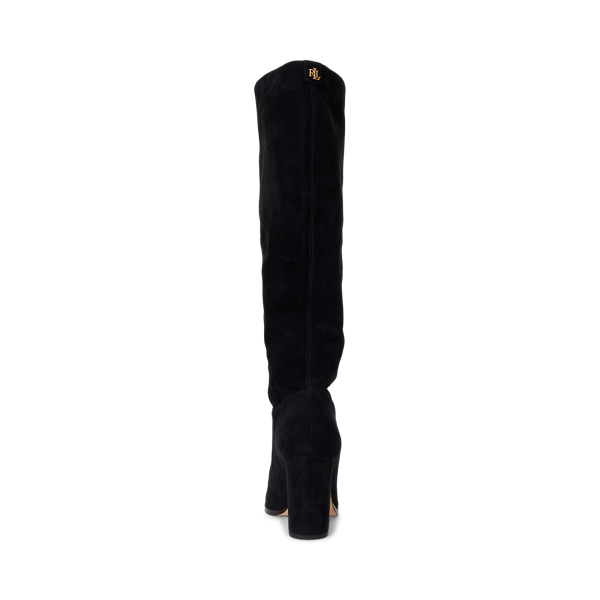 Ralph lauren black knee high boots best sale