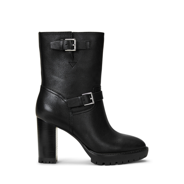 Black Lyvia Tumbled Vachetta Leather Boot Lauren 1