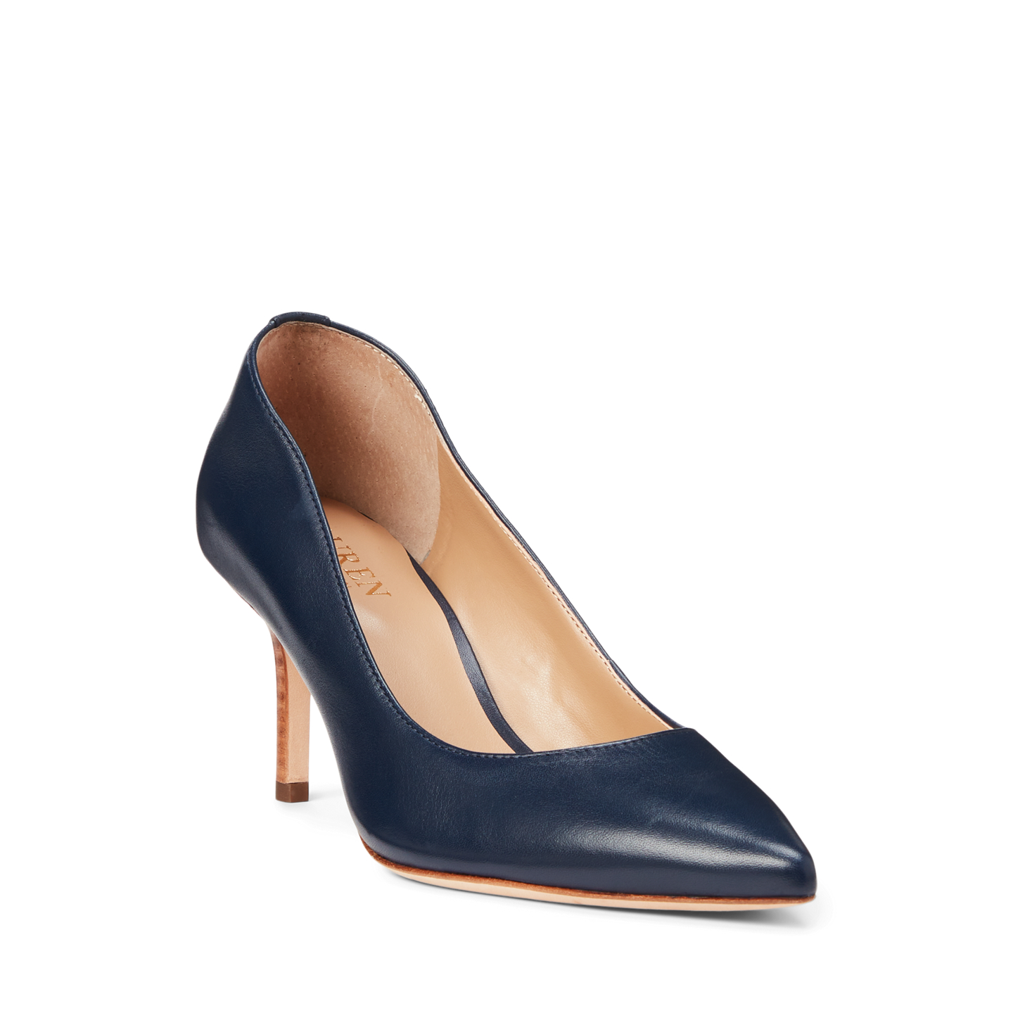 Женские туфли Lauren Ralph Lauren Lanette Nappa Leather, цвет: Тёмно-синий — фото 1