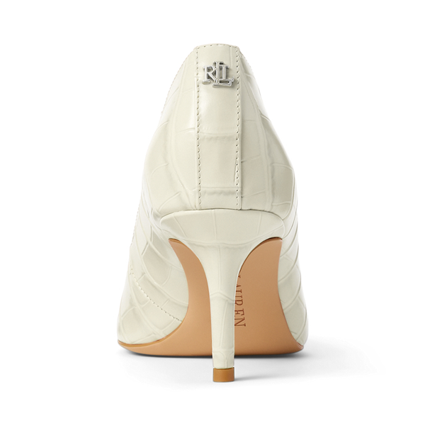 Lanette Crocodile-Embossed Leather Pump